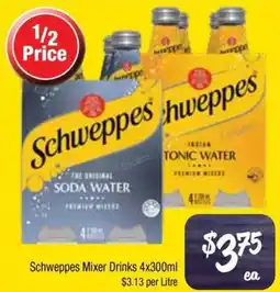 Farmer Jack's Schweppes Mixer Drinks offer