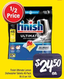 Farmer Jack's Finish Ultimate Lemon Dishwasher Tablets offer