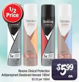 Farmer Jack's Rexona Clinical Protection Antiperspirant Deodorant Aerosol offer