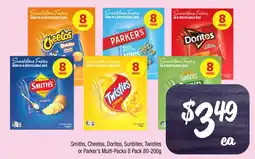 Farmer Jack's Smiths, Cheetos, Doritos, Sunbites, Twisties or Parker's Multi-Packs offer