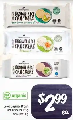 Farmer Jack's Ceres Organics Brown Rice Crackers offer