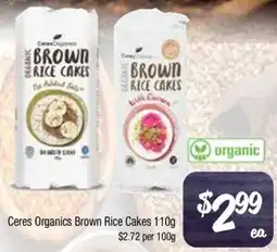 Farmer Jack's Ceres Organics Brown Rice Cakes offer