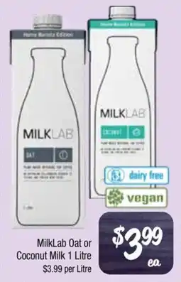 Farmer Jack's MilkLab Oat or Coconut Milk offer
