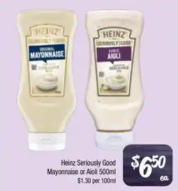 Farmer Jack's Heinz Seriously Good Mayonnaise or Aioli offer