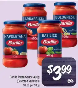 Farmer Jack's Barilla Pasta Sauce (Selected Varieties) offer