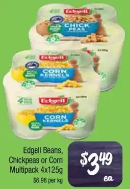 Farmer Jack's Edgell Beans, Chickpeas or Corn Multipack offer