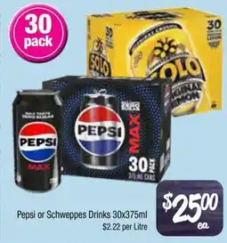 Farmer Jack's Pepsi or Schweppes Drinks offer