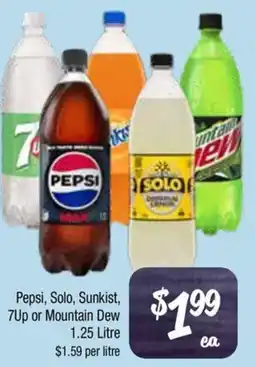 Farmer Jack's Pepsi, Solo, Sunkist, 7Up or Mountain Dew offer