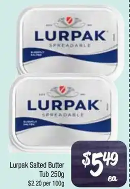 Farmer Jack's Lurpak Salted Butter Tub offer