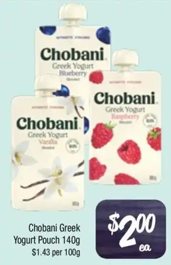 Farmer Jack's Chobani Greek Yogurt Pouch offer