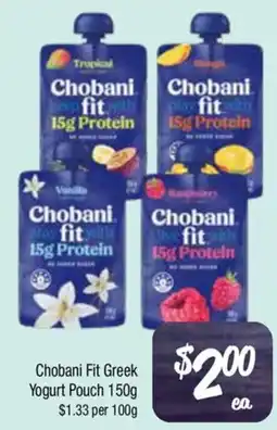 Farmer Jack's Chobani Fit Greek Yogurt Pouch offer