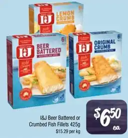 Farmer Jack's I&J Beer Battered or Crumbed Fish Fillets offer