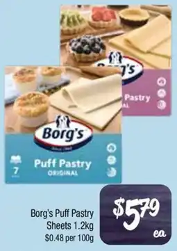 Farmer Jack's Borg's Puff Pastry Sheets offer