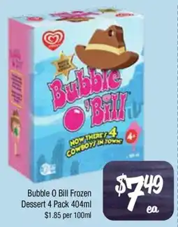 Farmer Jack's Bubble O Bill Frozen Dessert offer