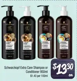 Farmer Jack's Schwarzkopf Extra Care Shampoo or Conditioner offer