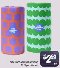 Farmer Jack's Who Gives A Crap Paper Towel offer