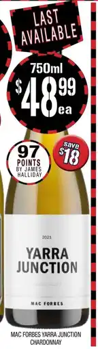 Farmer Jack's Mac forbes yarra junction chardonnay offer