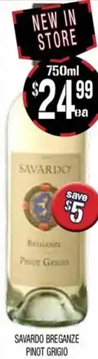 Farmer Jack's Savardo breganze pinot grigio offer