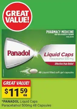 Cincotta Chemist Panadol liquid caps paracetamol offer
