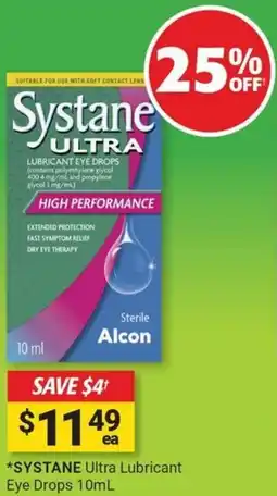 Cincotta Chemist Systane ultra lubricant eye drops offer