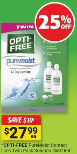 Cincotta Chemist Opti-free puremoist contact lens twin pack solution offer