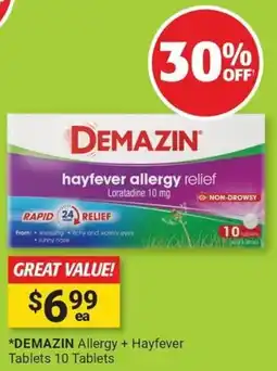 Cincotta Chemist Demazin allergy + hayfever tablets offer
