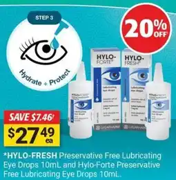 Cincotta Chemist Hylo-fresh preservative free lubricating eye drops and hylo-forte preservative free lubricating eye drops offer