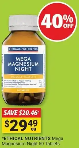 Cincotta Chemist Ethical nutrients mega magnesium night offer
