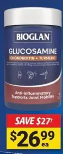Cincotta Chemist Bioglan glucosamine chondroitin + turmeric offer