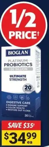Cincotta Chemist Bioglan platinum probiotics 100 billion offer