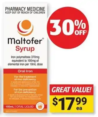 Cincotta Chemist Maltofer Syrup offer