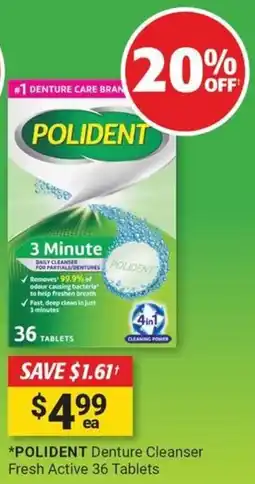 Cincotta Chemist Polident denture cleanser fresh active offer