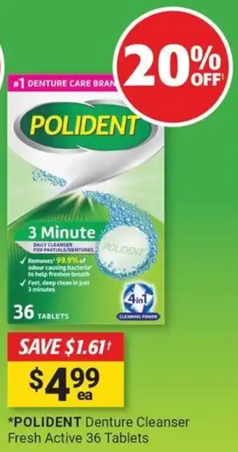 Cincotta Chemist Polident denture cleanser fresh active offer