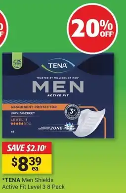 Cincotta Chemist Tena men shields active fit level 3 offer