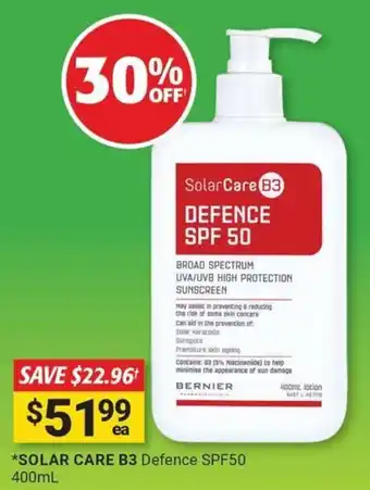 Cincotta Chemist Solar care b3 defence spf50 offer
