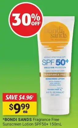 Cincotta Chemist Bondi sands fragrance free sunscreen lotion spf50+ offer