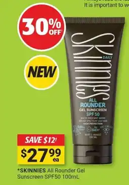Cincotta Chemist Skinnies all rounder gel sunscreen spf50 offer