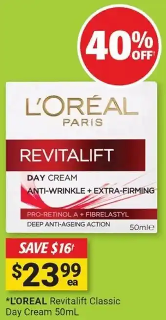 Cincotta Chemist L'oreal revitalift classic day cream offer