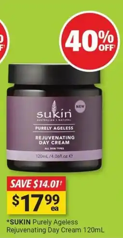Cincotta Chemist Sukin purely ageless rejuvenating day cream offer