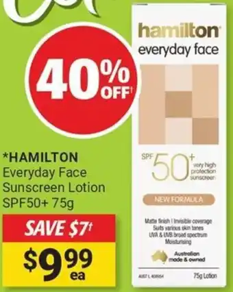 Cincotta Chemist Hamilton everyday face sunscreen lotion spf50+ offer