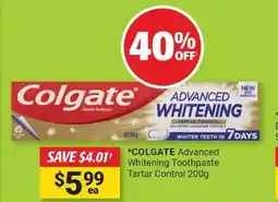 Cincotta Chemist Colgate advanced whitening toothpaste tartar control offer