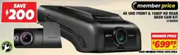 Autobarn 4k uhd front & 1080p hd rear dash cam kit offer