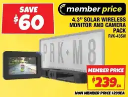 Autobarn 4.3" solar wireless monitor and camera pack offer