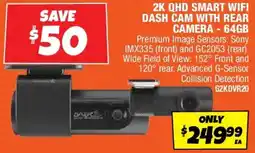 Autobarn 2k qhd smart wifi dash cam with rear camera - 64gb offer