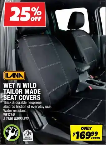 Autobarn Wet n wild tailor made seat covers offer