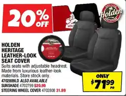 Autobarn Holden heritage leather-look seat cover offer