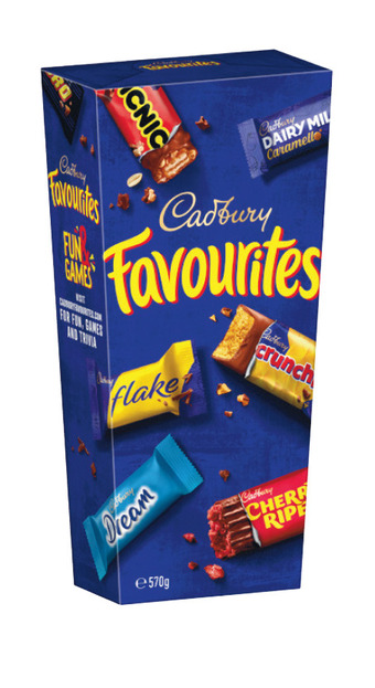 Woolworths Cadbury favourites 570g or lindt cornet 327-333g offer