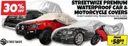Autobarn Streetwize premium waterproof car & motorcycle covers offer
