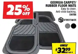Autobarn Georgia carpet/ rubber floor mats offer