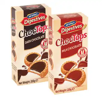 Woolworths Mcvitie’s milk choctops 200g, mcvitie’s digestives biscuits 400g, mcvitie’s go aheads 5 x pk 3 218g offer